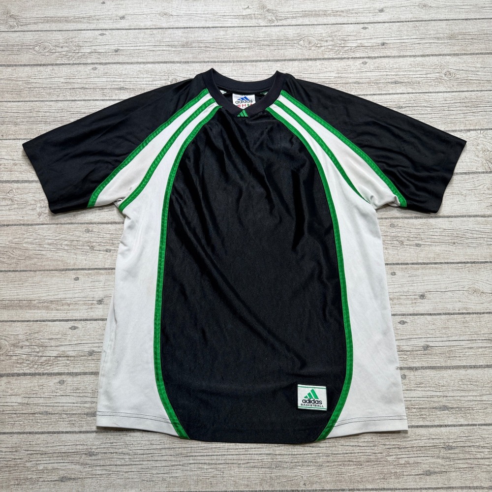 Vintage 90s Adidas Basketball Jersey Men's M Black Equipment Athletic Training